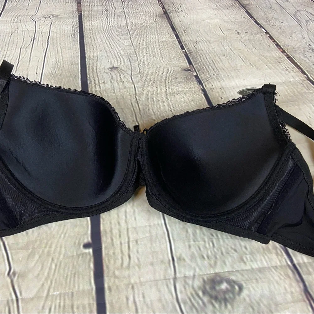 4/$25 Delta Burke black bra 2644-36 38DD NWT